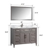 Bath Vanity with Vanity Top in White with White Basin and Mirror VA20