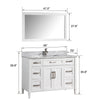 Bath Vanity with Vanity Top in White with White Basin and Mirror VA20