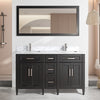 Bath Vanity with Vanity Top in White with White Basin and Mirror VA20 DB