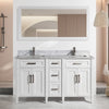 Bath Vanity with Vanity Top in White with White Basin and Mirror VA20 DB