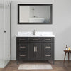 Bath Vanity with Vanity Top in White with White Basin and Mirror VA20