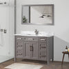 Bath Vanity with Vanity Top in White with White Basin and Mirror VA20