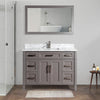 Bath Vanity with Vanity Top in White with White Basin and Mirror VA20