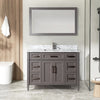 Bath Vanity with Vanity Top in White with White Basin and Mirror VA20