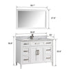 Bath Vanity with Vanity Top in White with White Basin and Mirror VA20