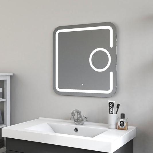 Frameless Square LED Light Bathroom Vanity Mirror in Clear VA23