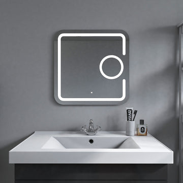 Frameless Square LED Light Bathroom Vanity Mirror in Clear VA23