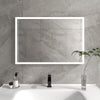 Frameless Rectangular LED Light Bathroom Vanity Mirror in Clear VA3D