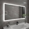 Frameless Rectangular LED Light Bathroom Vanity Mirror in Clear VA3D