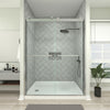 Framed Bypass Sliding Shower Door in Chrome with Explosion Proof Clear Glass VABSD6076