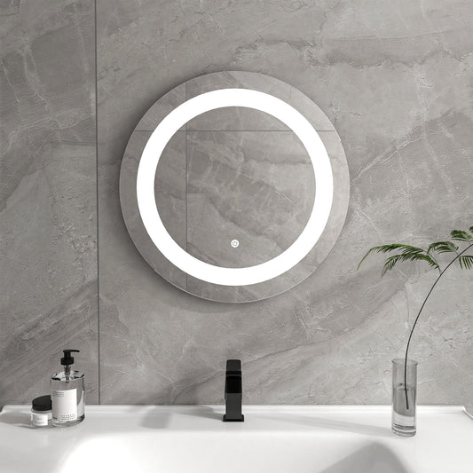 Frameless Round LED Light Bathroom Vanity Mirror in Clear VAR16