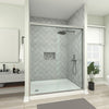 Framed Bypass Sliding Shower Door in Brushed Nickel with Explosion Proof Clear Glass VARAE