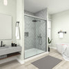 Framed Bypass Sliding Shower Door in Brushed Nickel with Explosion Proof Clear Glass VARAE