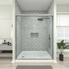 Framed Bypass Sliding Shower Door in Brushed Nickel with Explosion Proof Clear Glass VARAE