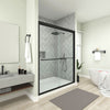 Framed Bypass Sliding Shower Door in Brushed Nickel with Explosion Proof Clear Glass VARAE