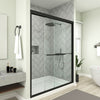 Framed Bypass Sliding Shower Door in Brushed Nickel with Explosion Proof Clear Glass VARAE