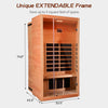 Extendable Indoor FAR Infrared Sauna Bluetooth Compatible with 6 Carbon Heaters VAS01