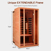 Extendable Indoor FAR Infrared Sauna Bluetooth Compatible with 6 Carbon Heaters VAS02