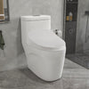 Electric Smart Bidet Toilets Seat for Elongated Toilets in White with Heated Seat LED Nightlight Remote Control VAST58G