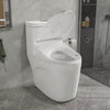 Electric Smart Bidet Toilets Seat for Elongated Toilets in White with Heated Seat LED Nightlight Remote Control VAST58G